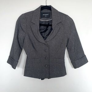 Dark Grey 3/4 Sleeve Blazer